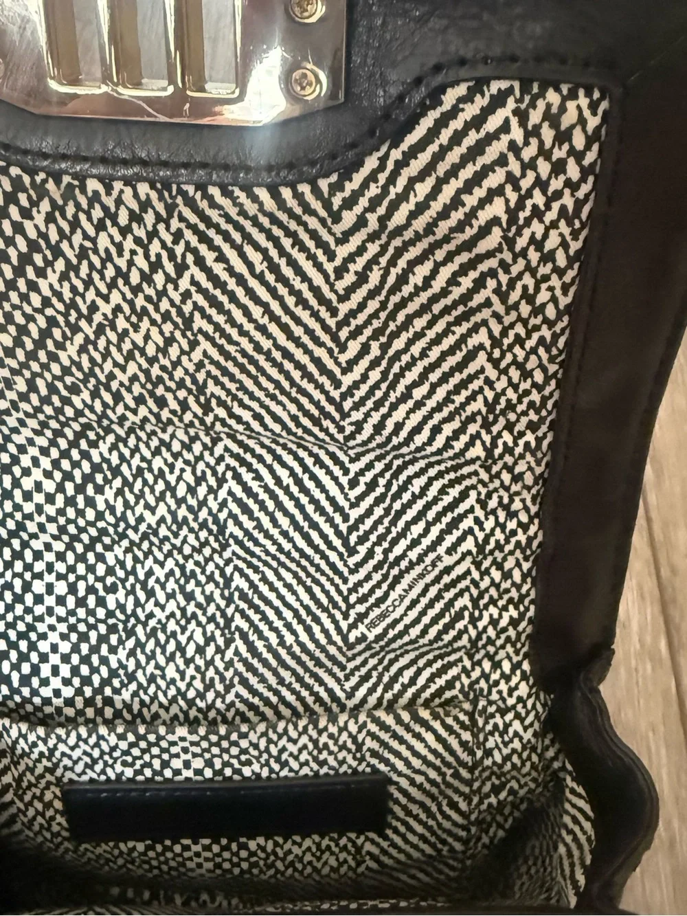 Rebecca Minkoff Black Quilted Mini Crossbody with Gold Chain - Picture 5 of 5